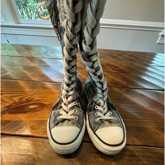 RARE Converse Knee High XXHI Patchwork sneaker Women's S6 UNIQUE & CUTE VINTAGE - Picture 10 of 16